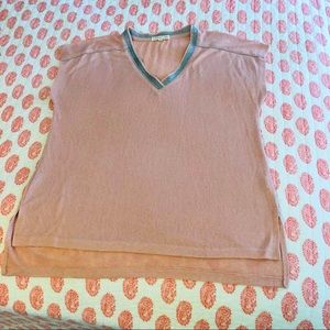 RETROLOGY Pink Top with Shimmery Silver Trim